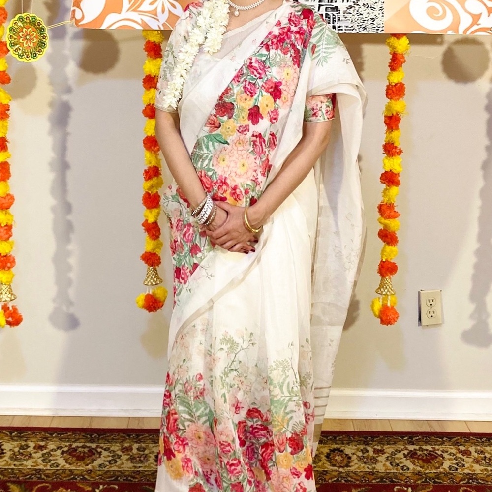 Saree +stitched blouse (Please like only if interested to buy)